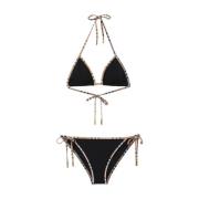 Sort Halterneck Bikini med Burberry Check