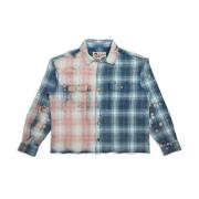 Fantasy Check Flannel Skjorte med Broderi