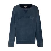 Blå Logo Printet Faded Sweatshirt