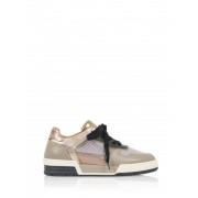 Taupe Rugby Sneaker Metallic Mesh Læder