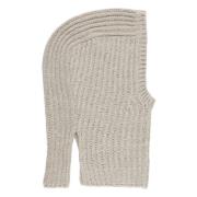 Beige uldblandet balaclava med palietter