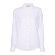 Hvid Poplin Button-Up Skjorte