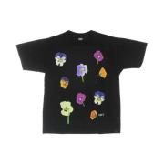 Blomsterprint T-shirt Sort