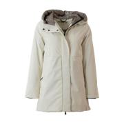 Beige Parka med Termisk Isolering