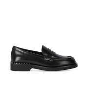 Sort læder studs loafer