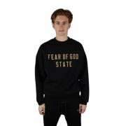 Sort Fleece Crewneck, Moderne Stil