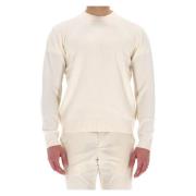 Cashmere Crewneck Sweater med ruskindslap