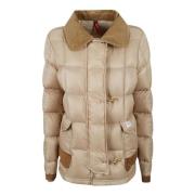 Beige Dun Puffer Frakke