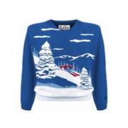 Kashmir Jacquard Sweater Skier Postcard