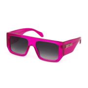 Multifarvet Acetat Solbriller med Pink Skive