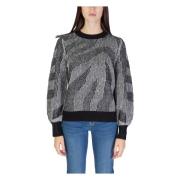 Sort Strik Rund Hals Sweater