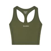 Logo Sports Cropped Tank i Moss/Hvid