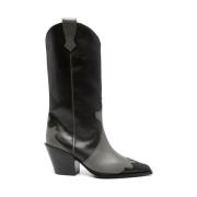 Sort Kalveskind Cowboy Boot Ariel