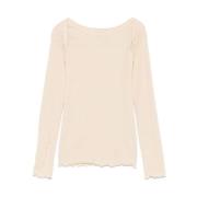 Beige Linned Bomuld SeaCell T-shirt