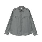 Grå Uldflannel Overshirt