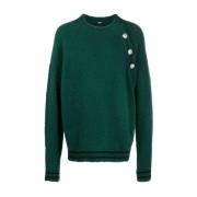 Grøn Uld Kashmir Crewneck Sweater