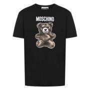 Sort Crew Neck T-shirt med Teddy Bear Logo