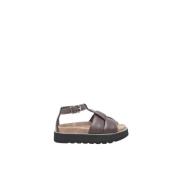 Ægte læder plateau sandal