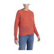 Alpaca blanding blonder mønster sweater