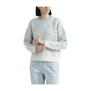 Uld, alpaka og lurex skygget jacquard sweater