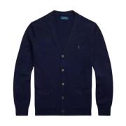 Marineblå cardigan med logo Slim Fit