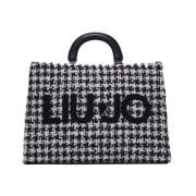 Houndstooth Tote Bag med lynlås