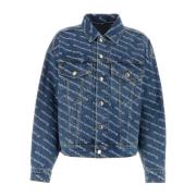 Stilfuld Oversize Trykt Denim Jakke