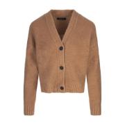 Brun Paillet Cardigan Boxy Stil