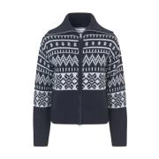 Jacquard Zip Cardigan