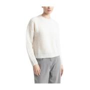 Alpaca og lurex rund hals sweater