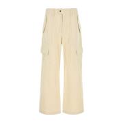 Ivory Canvas Cargo Pant