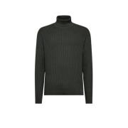 Velour ribstrikket rullekrave sweater