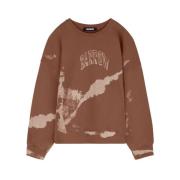 Bomulds Crewneck Sweatshirt med Malereffekt