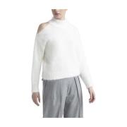 Angora uld sweater med skåret skulder