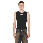 Sort tanktop med broderi