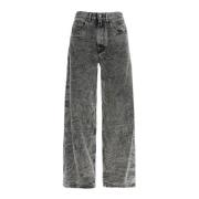 Forvasket bred ben denim jeans