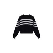 Sort Cropped Sweater Stilfuld Alsidig Moderne