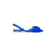 Satin Slingback Sandal med Bue