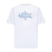 Hvid Paris Signatur Print T-shirt