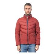 Rød Quiltet Fullzip Frakke