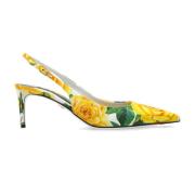 Pumps med blomstermotiv