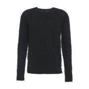 Luksuriøs Sort Strik Pullover AW24