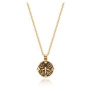 Men's Necklace with Gold Compass