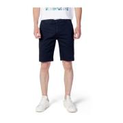 Blå Bomuld Bermuda Shorts til Mænd