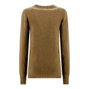 Brun Strikket Crew Neck Sweater