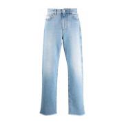 Blå Denim Straight Jeans