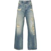 Indigo Blå Distressed Denim Jeans