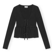 Ribstrik Cardigan med Slips