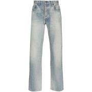 Indigo Blå Denim Tapered Slim Jeans