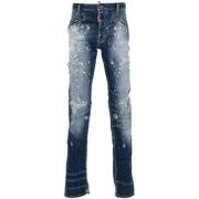 Indigo Blå Distressed Skinny Jeans